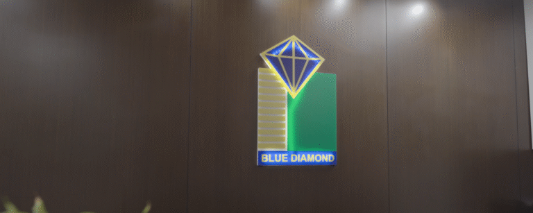 Blue Diamond Office Wall Logo