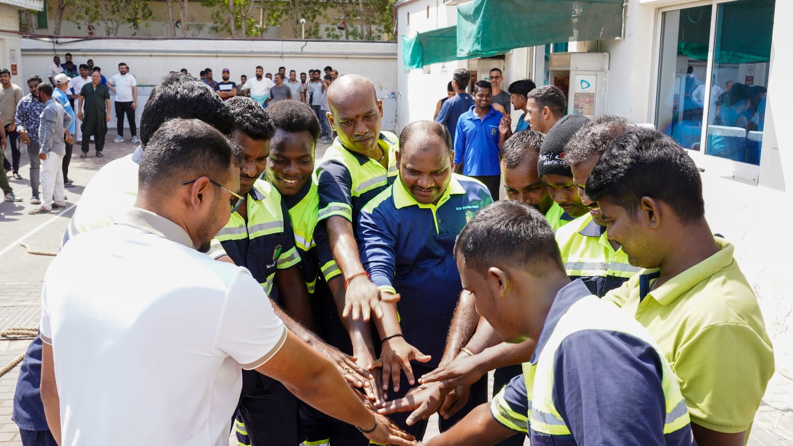 Blue Diamond Group staff competing in a Tug of War event promoting collaboration and team spirit.
