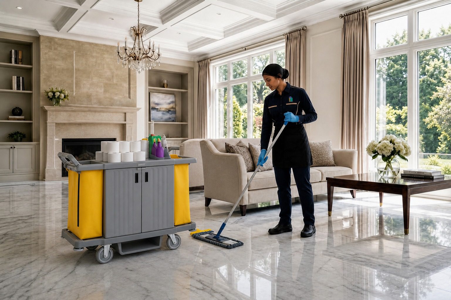 Professional floor cleaning service in Dubai